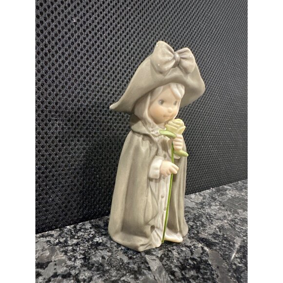 Kim Anderson "A Long Stem Rose" 1998 Enesco Collectible Porcelain Girl Holding F - Picture 3 of 8